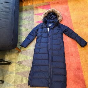 Lands' End Dark Blue Puffer Coat